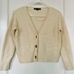 Banana Republic Petite XS Cream Button-Down Cardigan